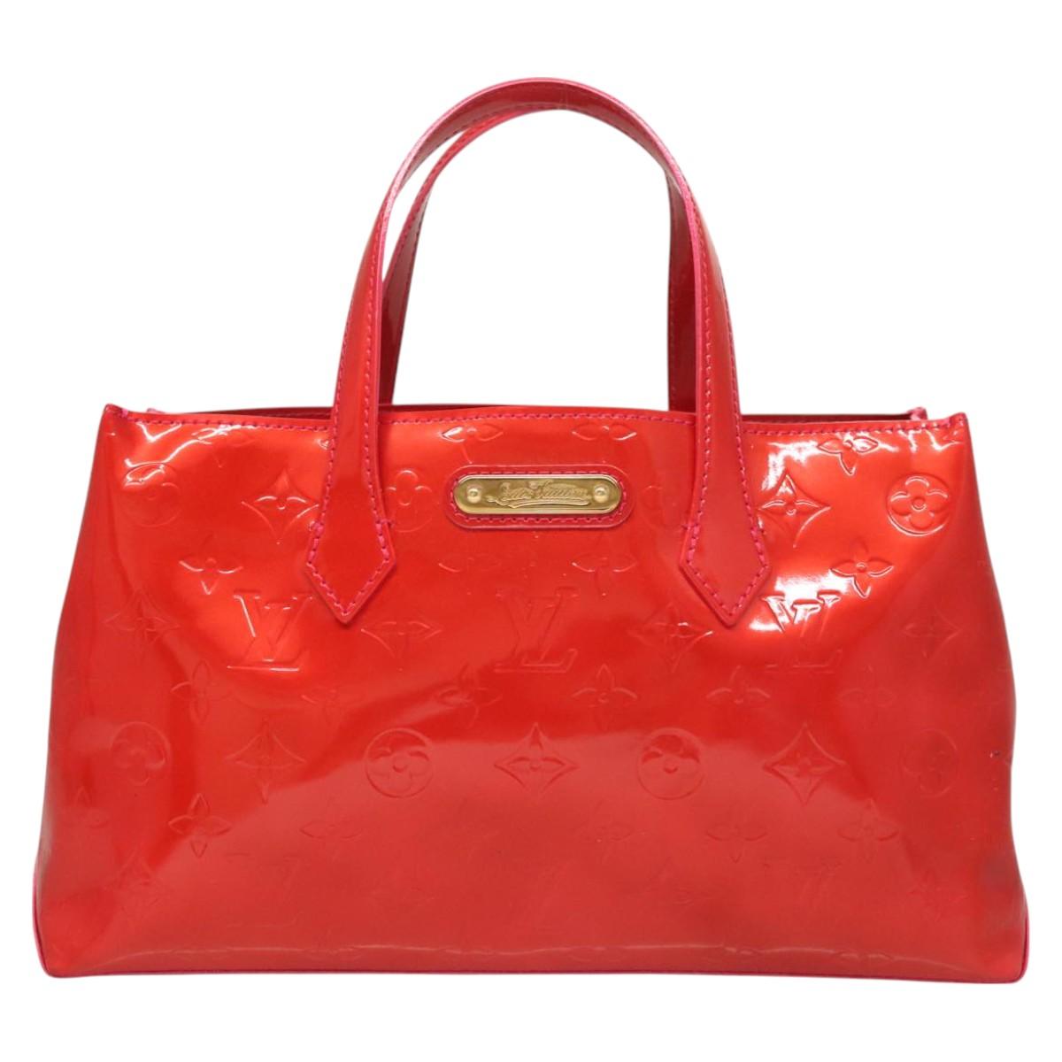 LOUIS VUITTON Monogram Vernis Wilshire PM Hand Bag Rose Pop M93643 Auth 126362