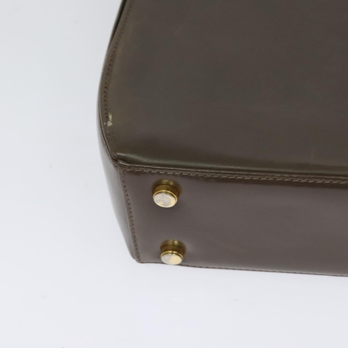Salvatore Ferragamo Gancini Hand Bag Leather 2way Brown Gold Auth 126367