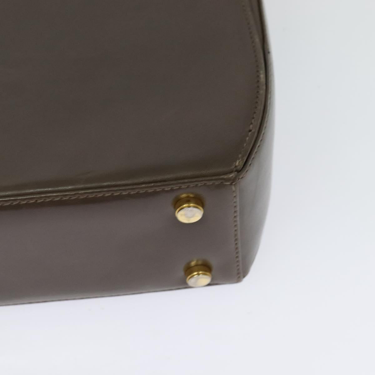 Salvatore Ferragamo Gancini Hand Bag Leather 2way Brown Gold Auth 126367