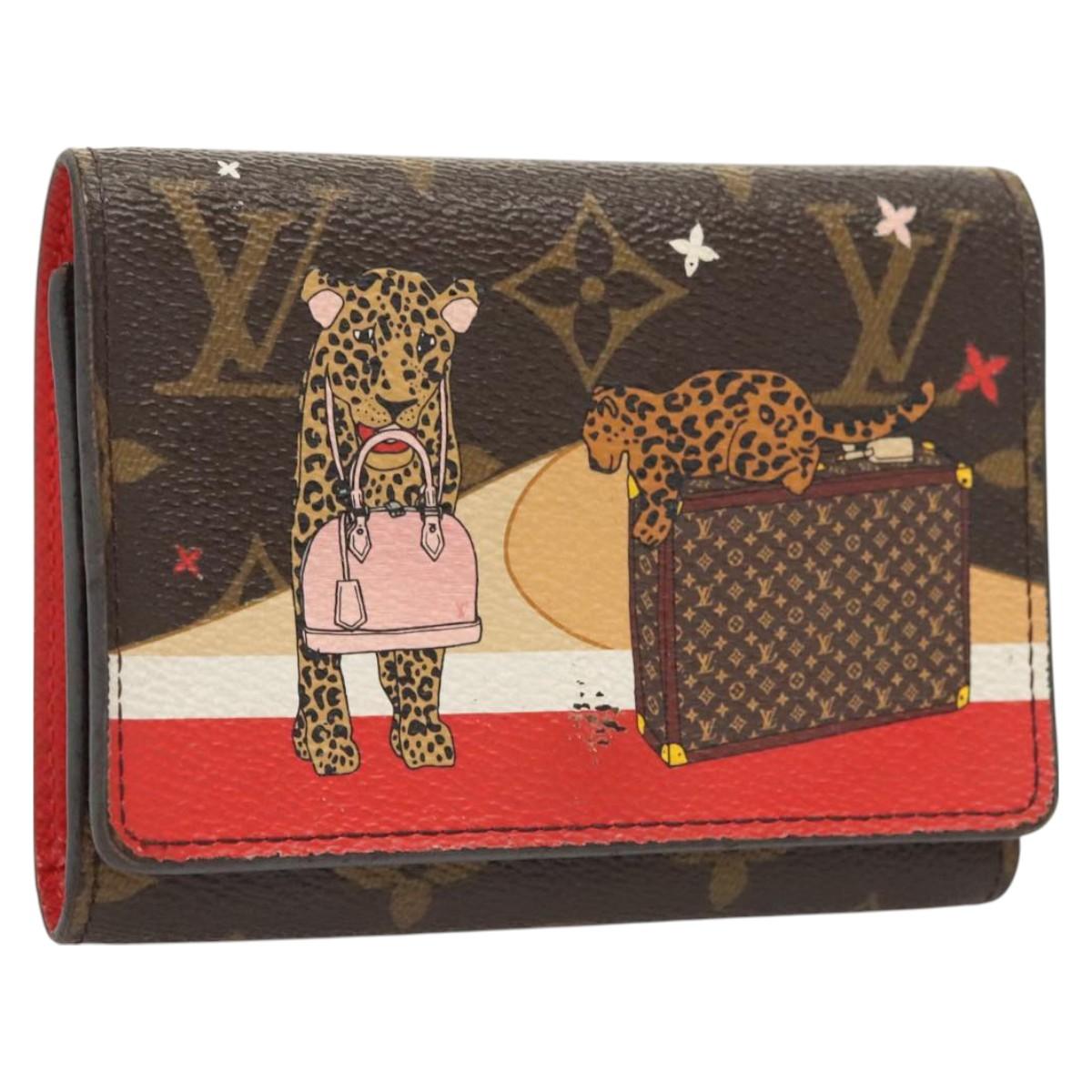 LOUIS VUITTON Animal Print Portefeuille Victorine Wallet M63326 LV Auth 126370