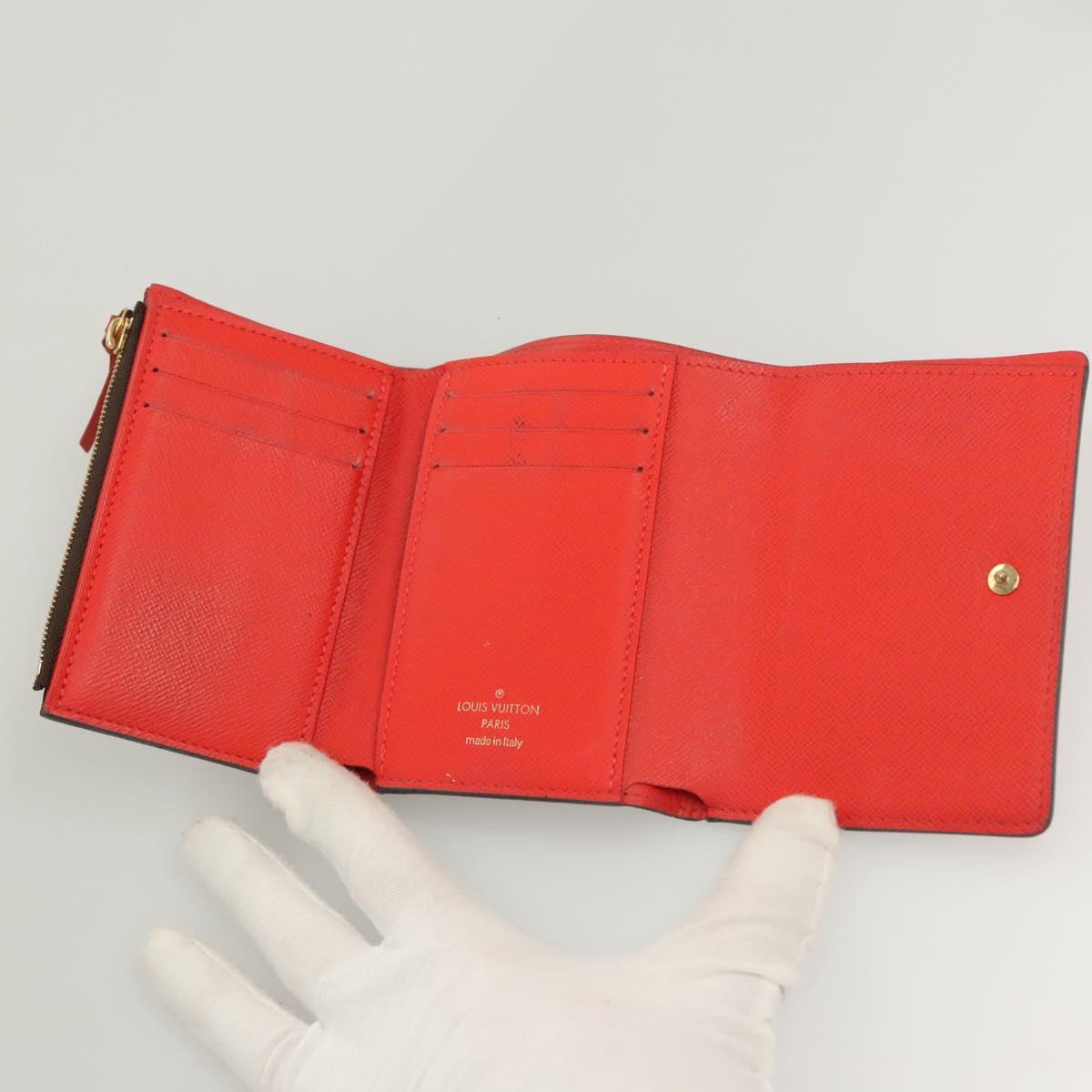 LOUIS VUITTON Animal Print Portefeuille Victorine Wallet M63326 LV Auth 126370