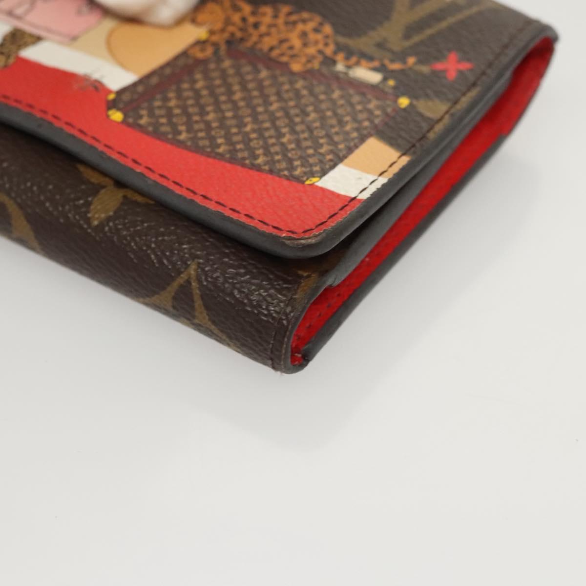 LOUIS VUITTON Animal Print Portefeuille Victorine Wallet M63326 LV Auth 126370