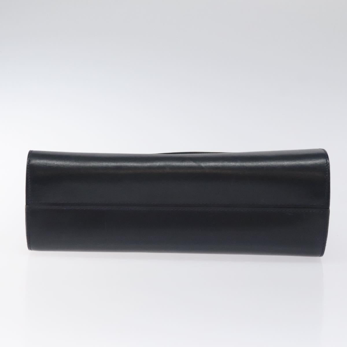 Christian Dior Shoulder Bag Leather Navy Gold Auth 126375