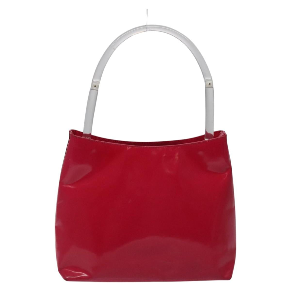 PRADA Shoulder Bag Enamel Pink Auth 126380