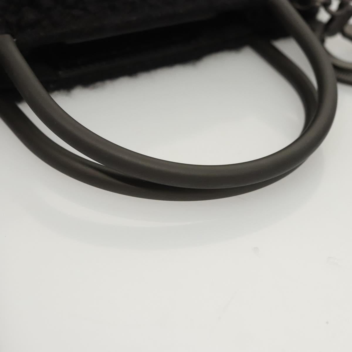 Salvatore Ferragamo Gancini Hand Bag Wool 2way Black Auth 126395
