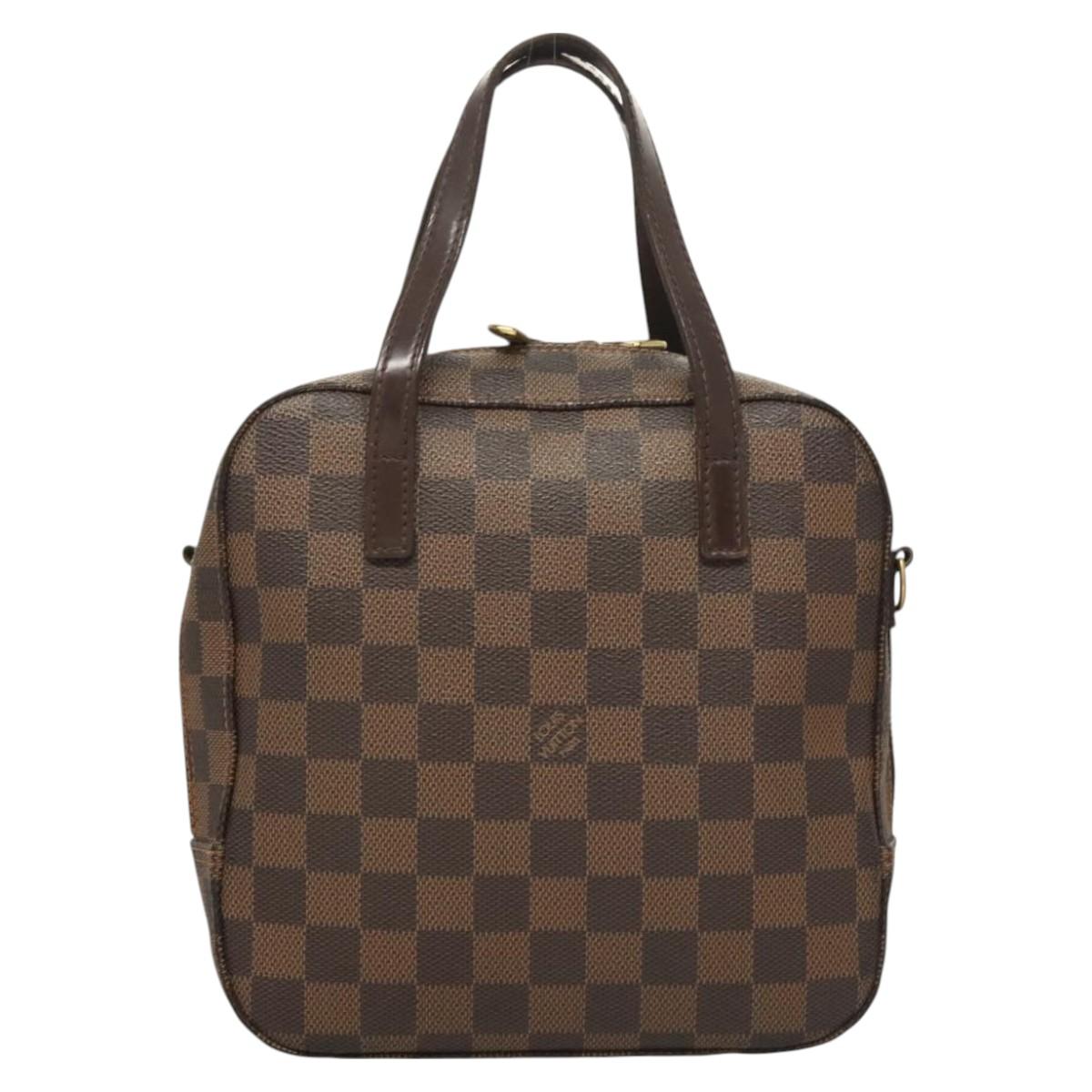 LOUIS VUITTON Damier Ebene Spontini Hand Bag SPO 2way M47500 LV Auth 126404