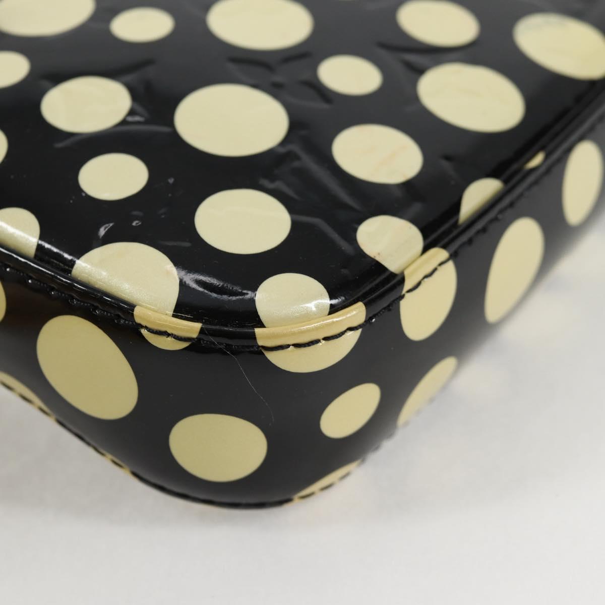 LOUIS VUITTON Vernis Yayoi Kusama Pochette Accessoires Black M91427 Auth 126419SAV