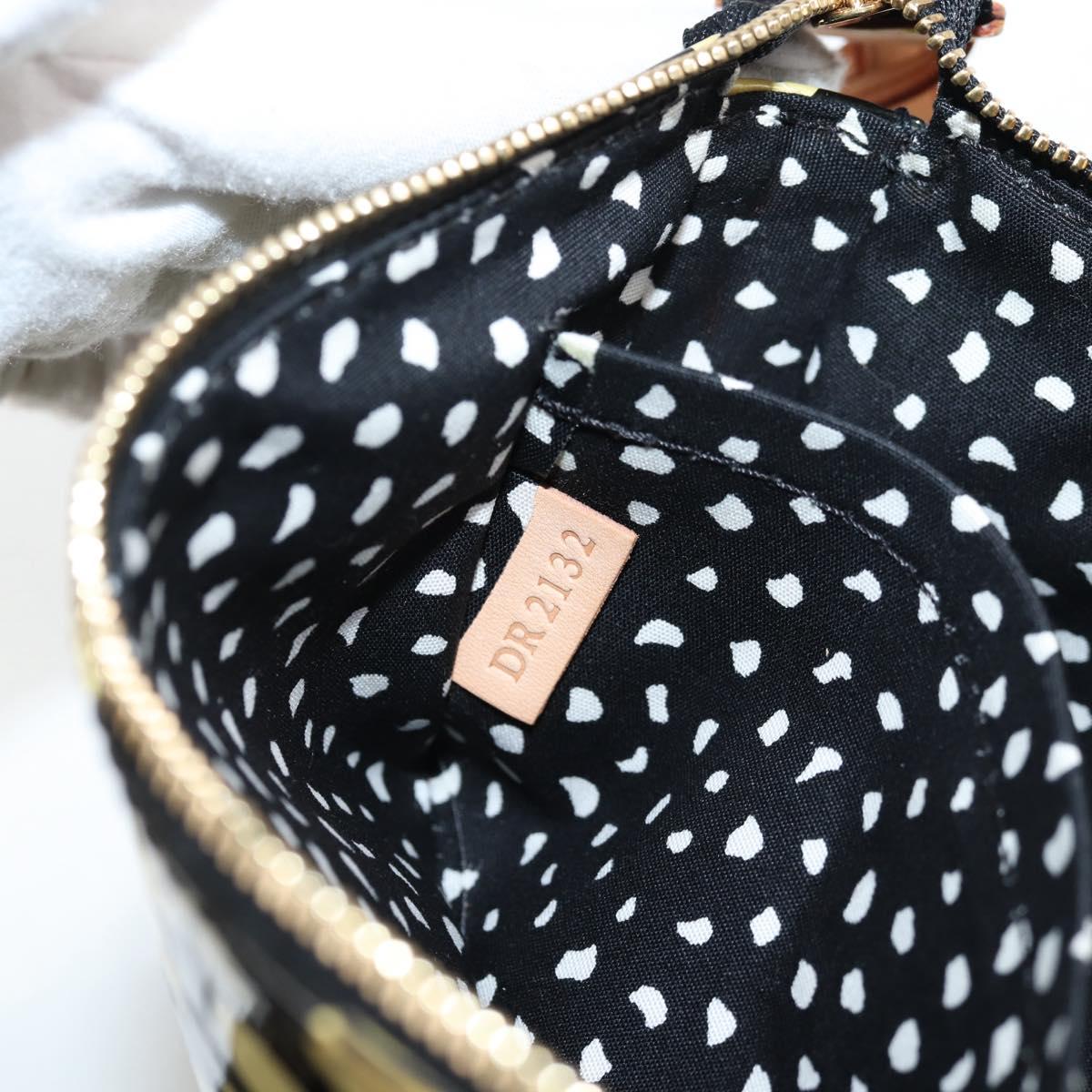 LOUIS VUITTON Vernis Yayoi Kusama Pochette Accessoires Black M91427 Auth 126419SAV