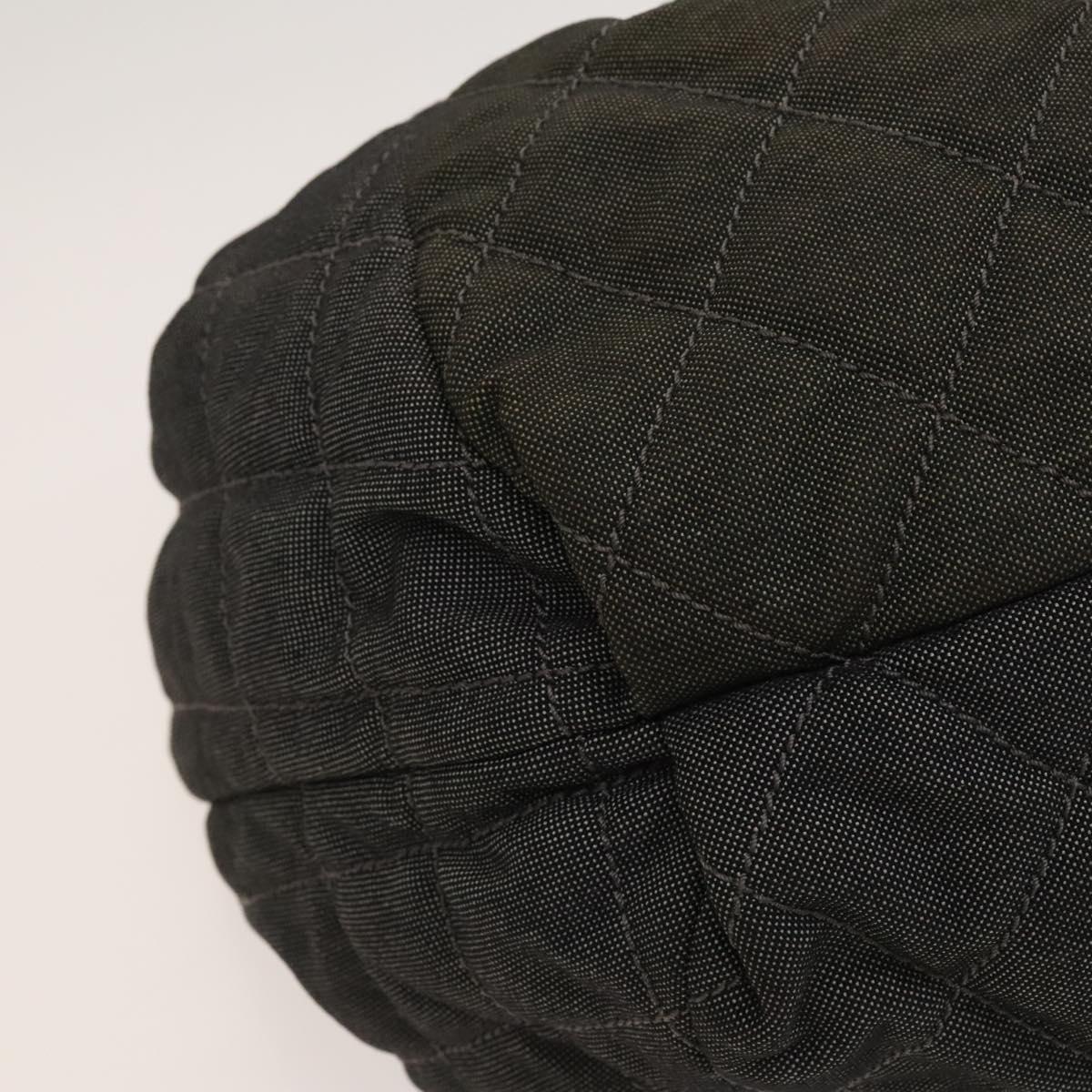 CHANEL Coco Cabas GM Tote Bag Canvas Gray Silver CC Auth 126427