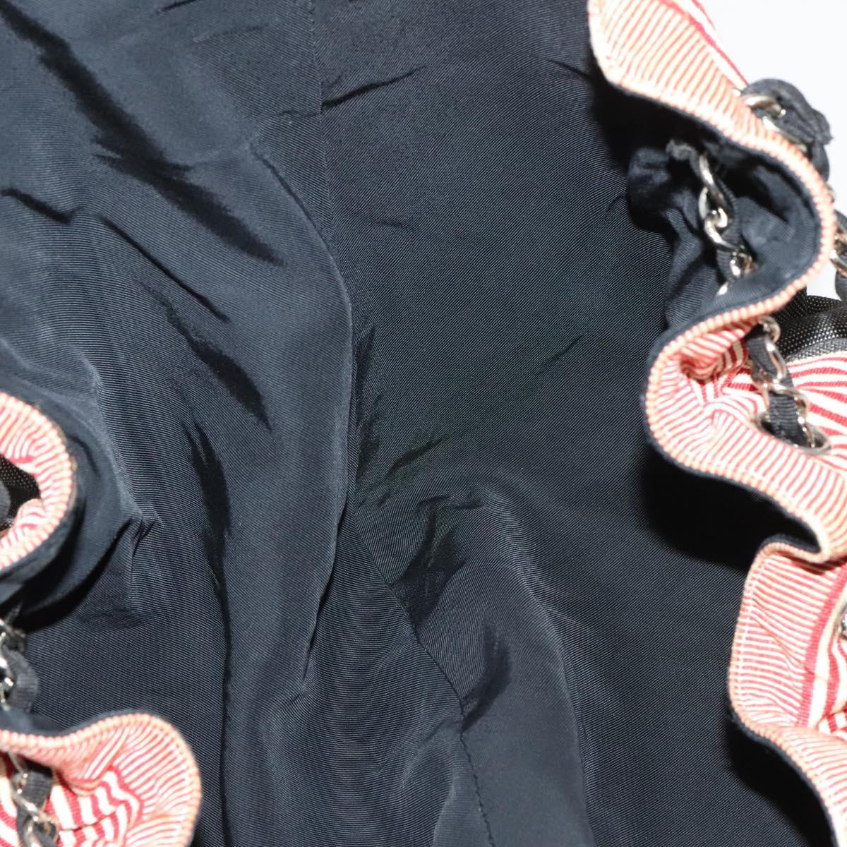 CHANEL Coco Cabas GM Tote Bag Canvas Gray Silver CC Auth 126427