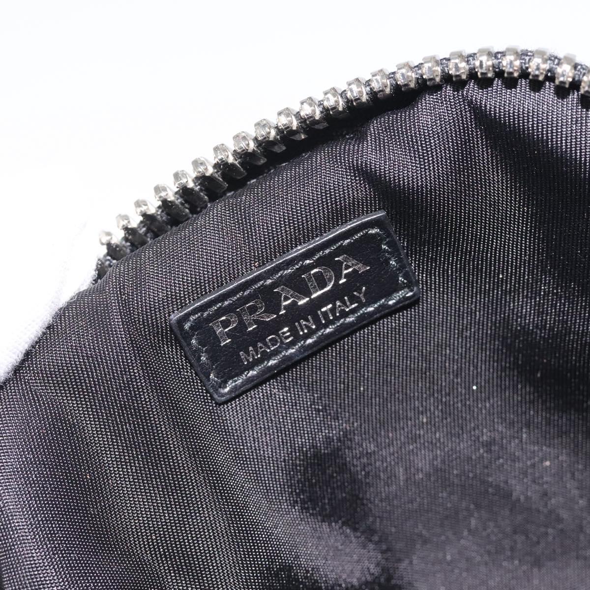 PRADA Chain Pouch Shoulder Bag Nylon Red Silver Auth 126430