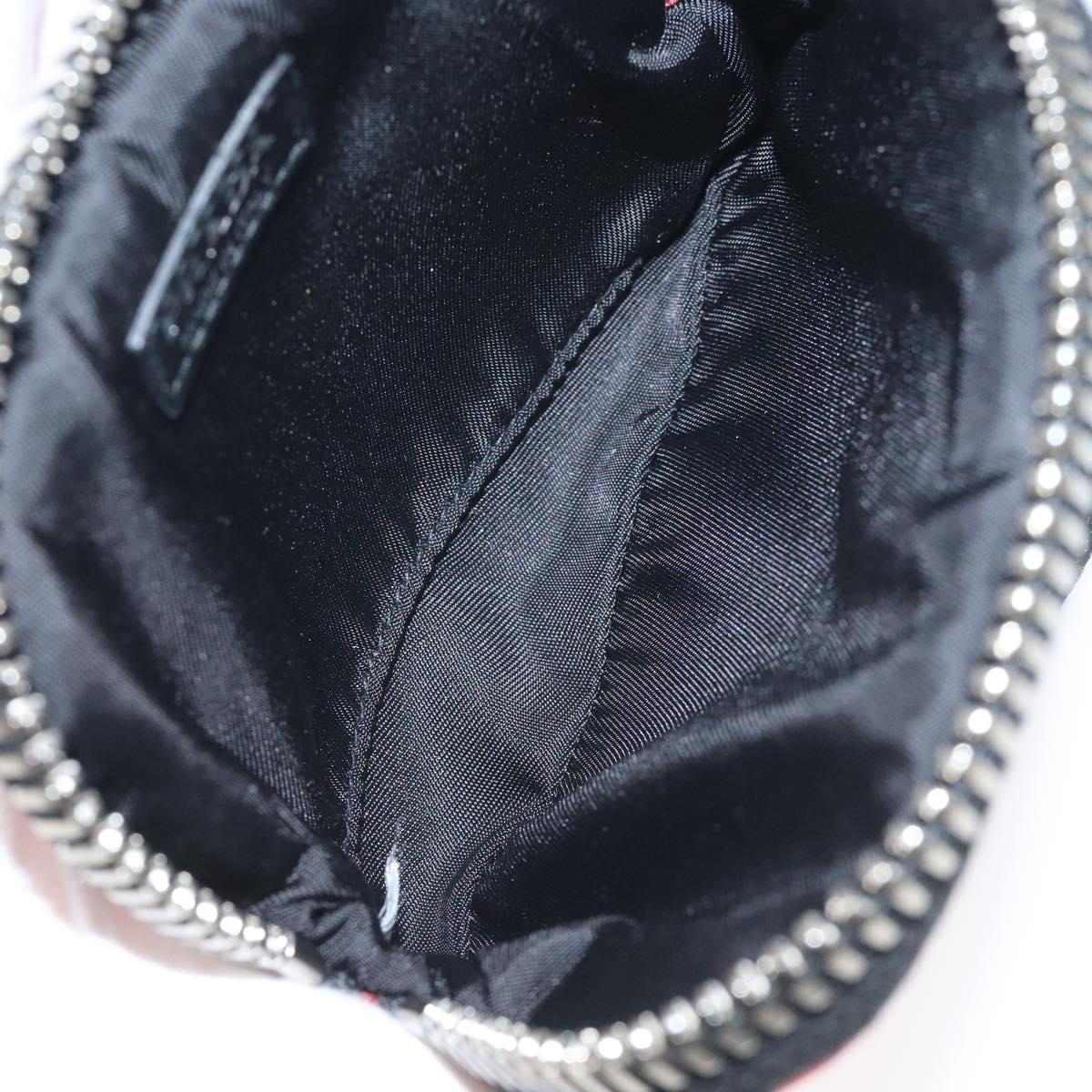 PRADA Chain Pouch Shoulder Bag Nylon Red Silver Auth 126430