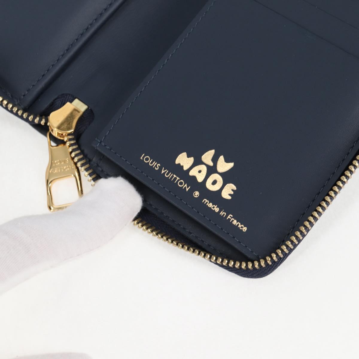 LOUIS VUITTON NIGO LV Squared Zippy Wallet Long Wallet Navy M81107 Auth 126433M