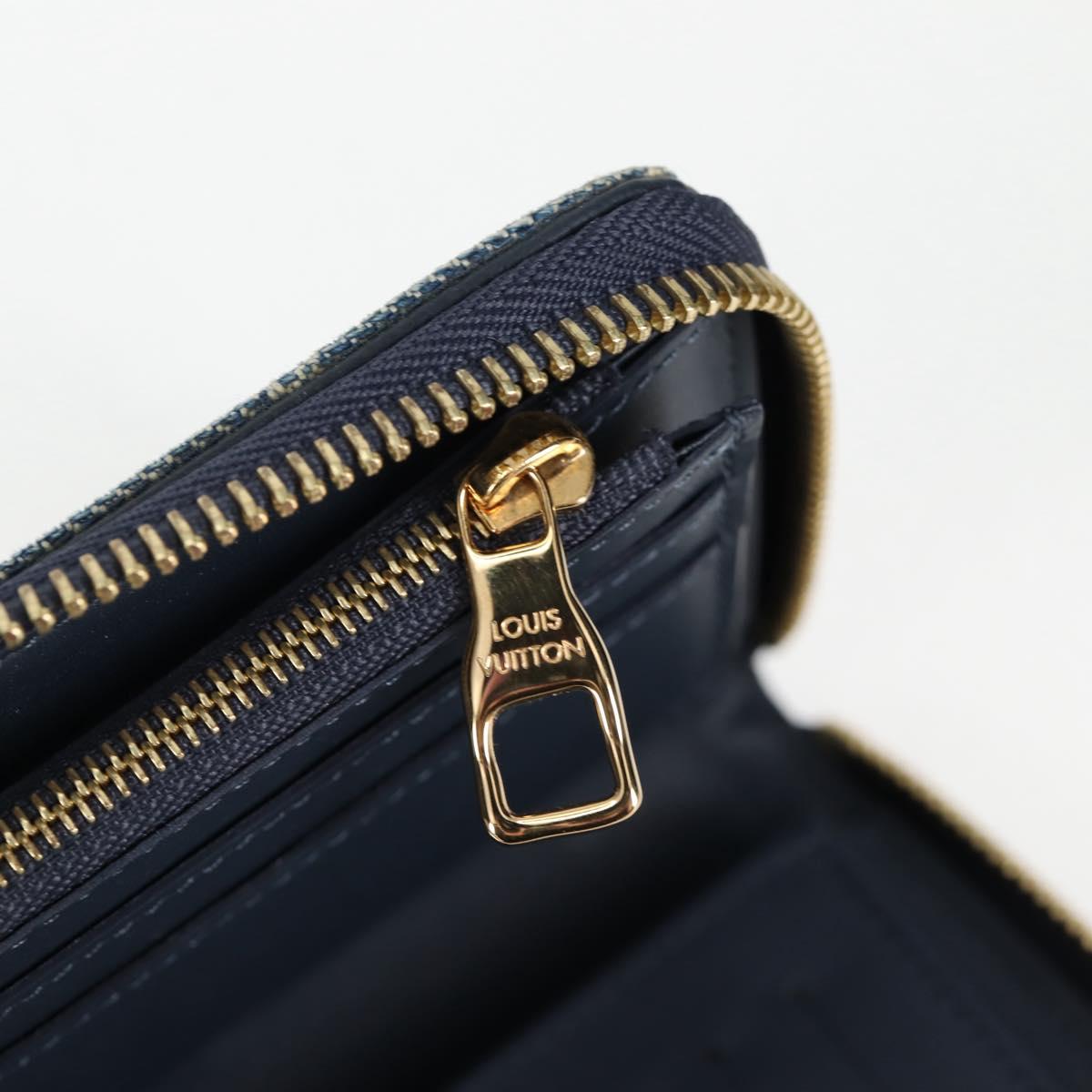 LOUIS VUITTON NIGO LV Squared Zippy Wallet Long Wallet Navy M81107 Auth 126433M