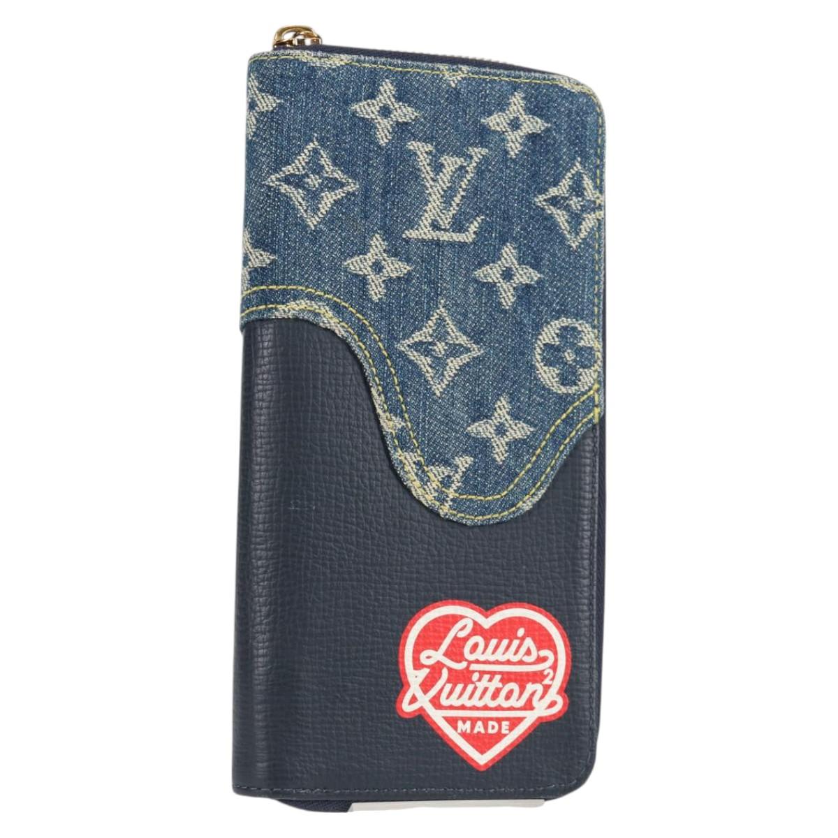 LOUIS VUITTON NIGO LV Squared Zippy Wallet Long Wallet Navy M81107 Auth 126433SAM