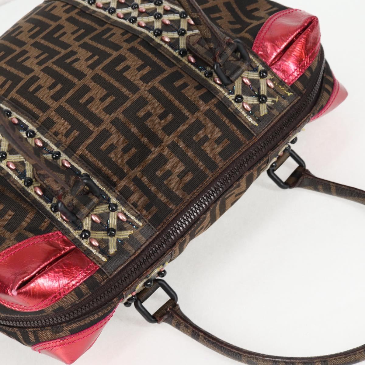 FENDI Zucca Canvas Tote Bag Black Brown Auth 126450V