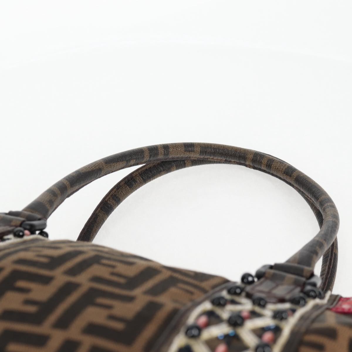 FENDI Zucca Canvas Tote Bag Black Brown Auth 126450V