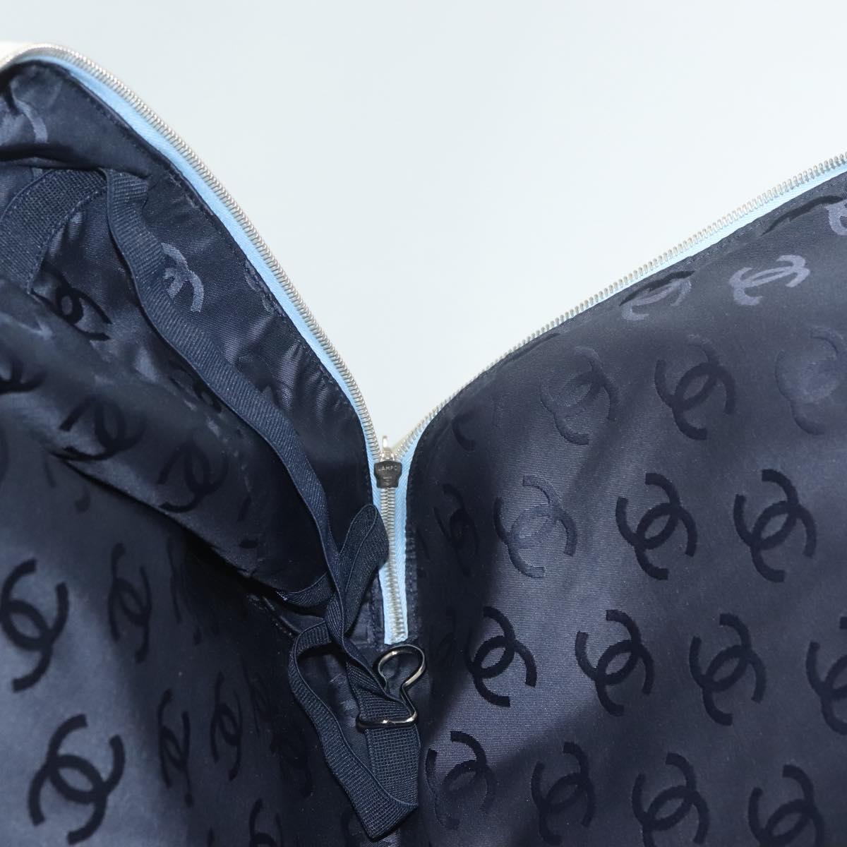 CHANEL Hand Bag Denim Light Blue Silver CC Auth 126457
