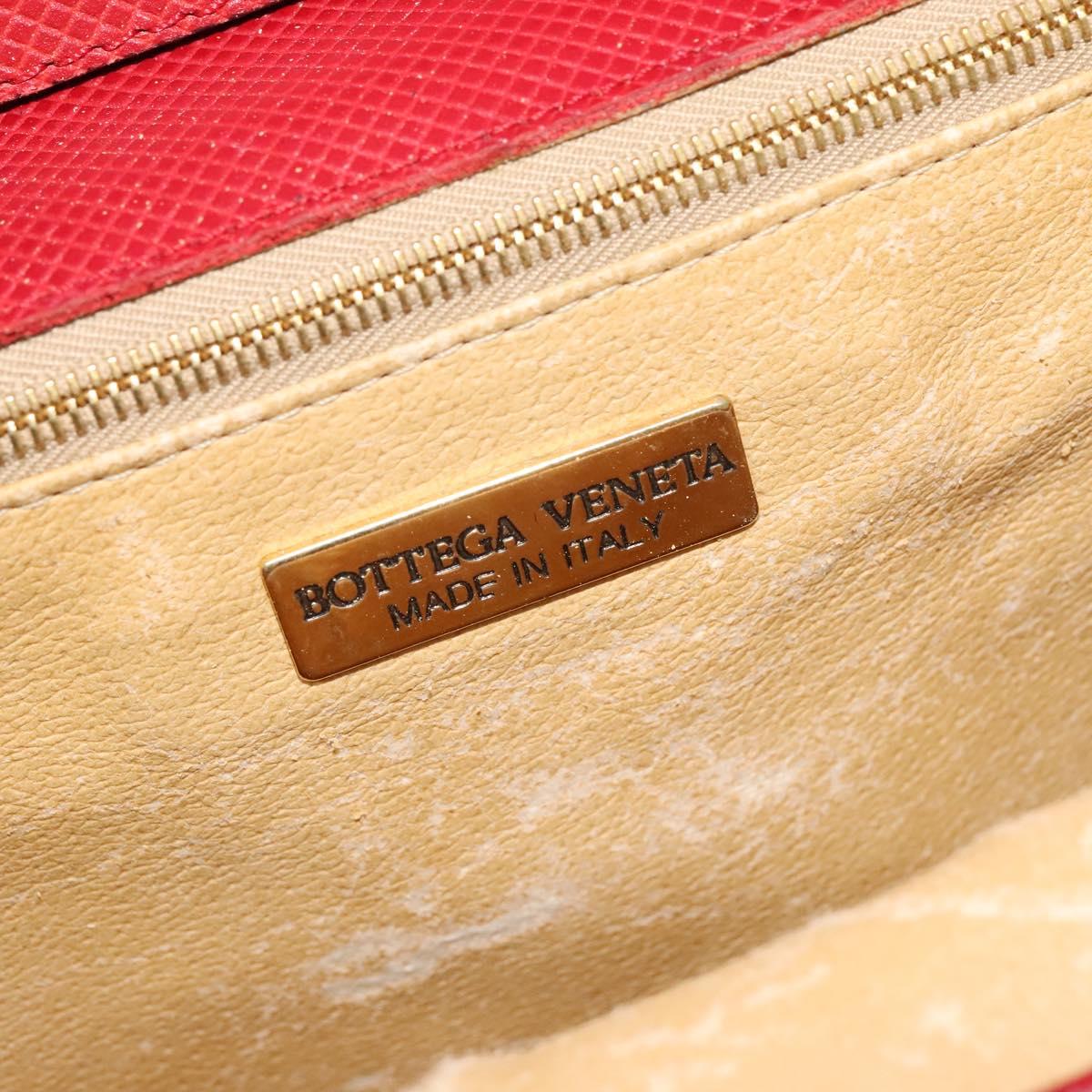 BOTTEGA VENETA Shoulder Bag Leather Red Gold Auth 126463