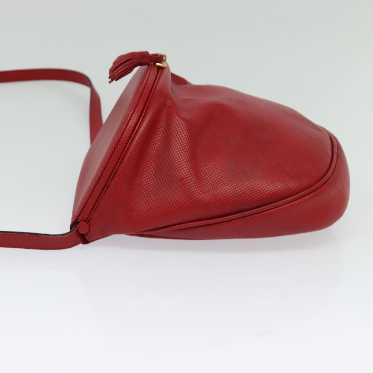BOTTEGA VENETA Shoulder Bag Leather Red Gold Auth 126463