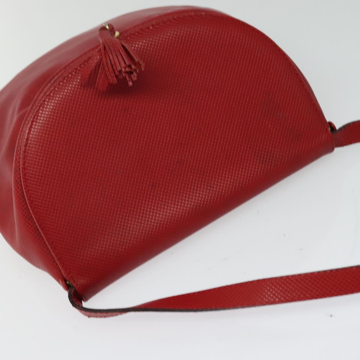 BOTTEGA VENETA Shoulder Bag Leather Red Gold Auth 126463