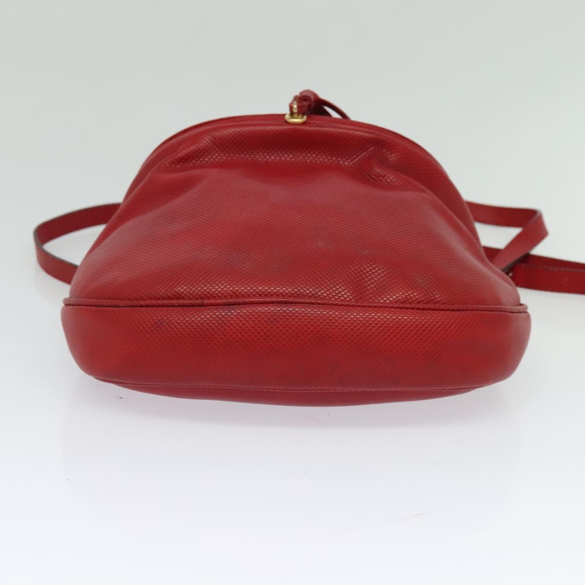 BOTTEGA VENETA Shoulder Bag Leather Red Gold Auth 126463