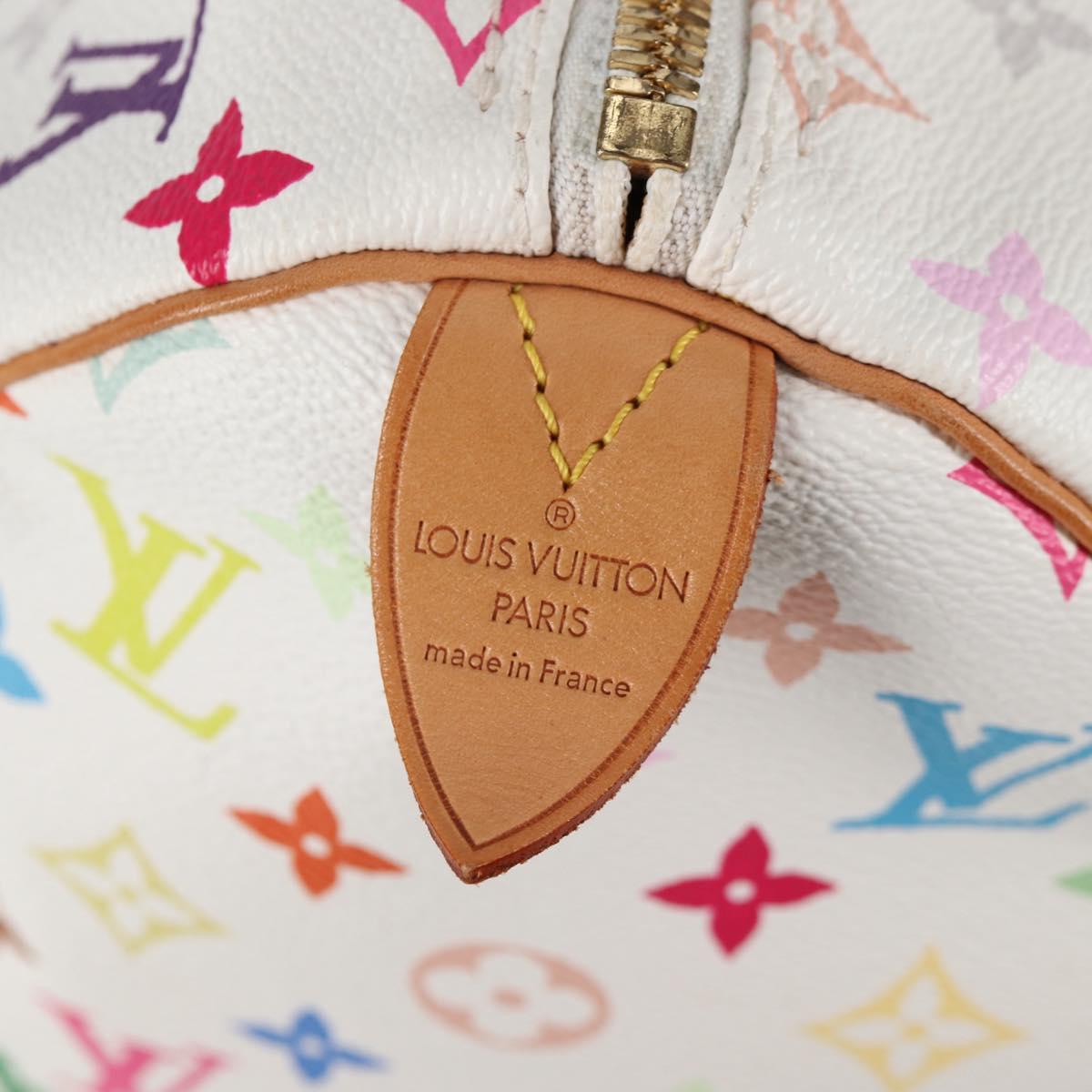 LOUIS VUITTON Monogram Multicolor Keepall 45 Bag White M92641 LV Auth 126487V