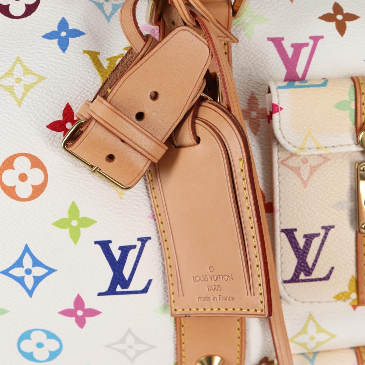 LOUIS VUITTON Monogram Multicolor Keepall 45 Bag White M92641 LV Auth 126487V
