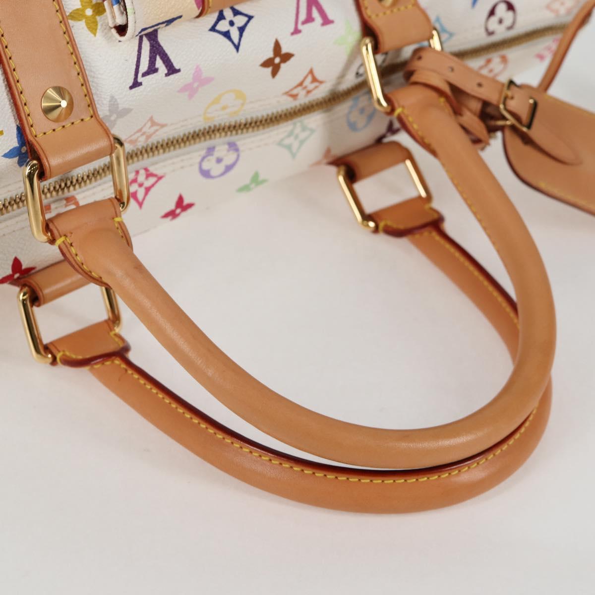 LOUIS VUITTON Monogram Multicolor Keepall 45 Bag White M92641 LV Auth 126487V