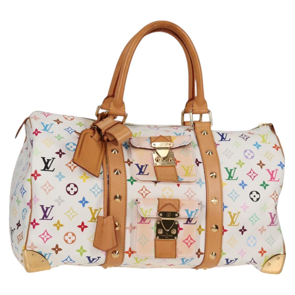 LOUIS VUITTON Monogram Multicolor Keepall 45 Bag White M92641 LV Auth 126488V