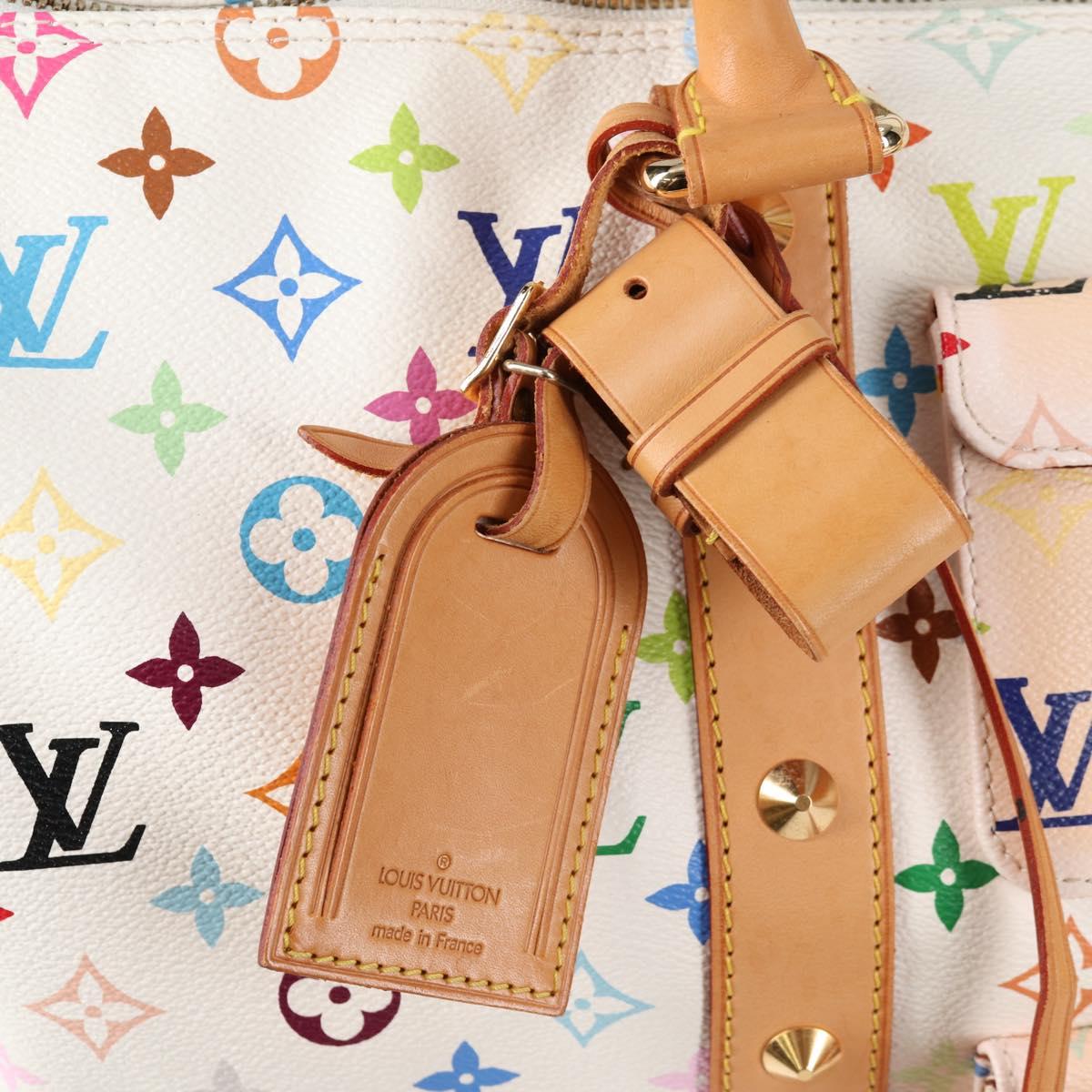 LOUIS VUITTON Monogram Multicolor Keepall 45 Bag White M92641 LV Auth 126488V