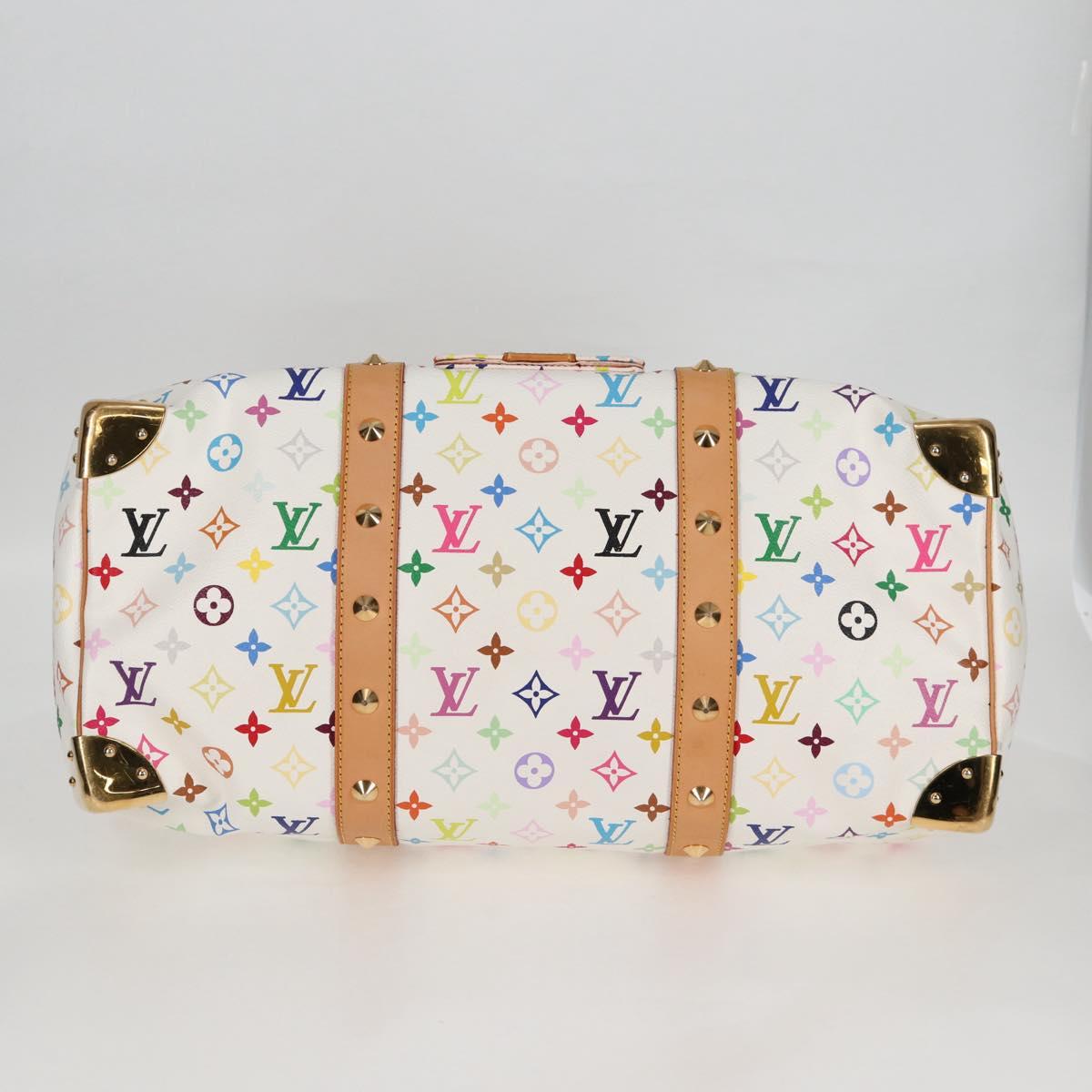 LOUIS VUITTON Monogram Multicolor Keepall 45 Bag White M92641 LV Auth 126488V