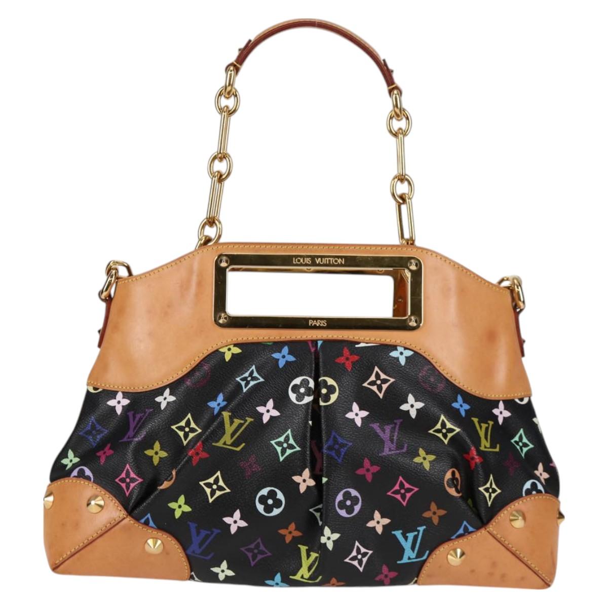 LOUIS VUITTON Monogram Multicolor Judy MM Bag 2Way Black M40256 LV Auth 126505V