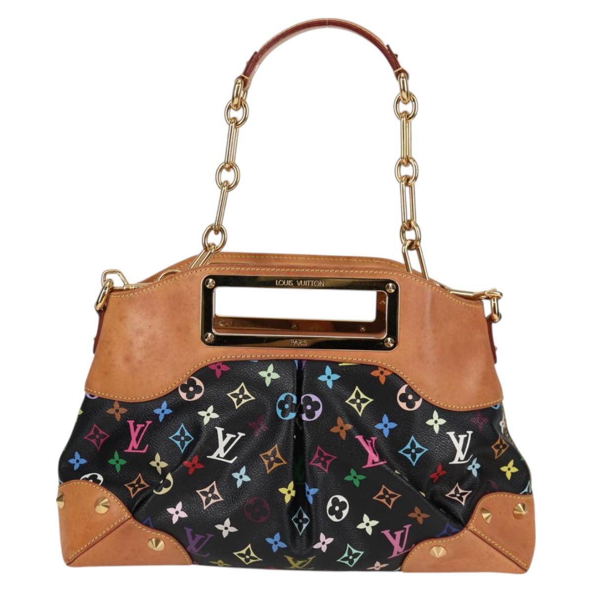 LOUIS VUITTON Monogram Multicolor Judy MM Bag 2Way Black M40256 LV Auth 126505V