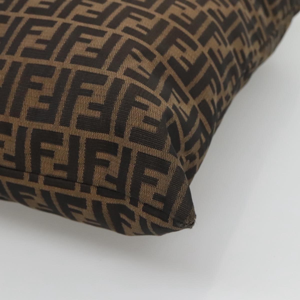 FENDI Zucca Canvas Shoulder Bag Black Brown Auth 126525