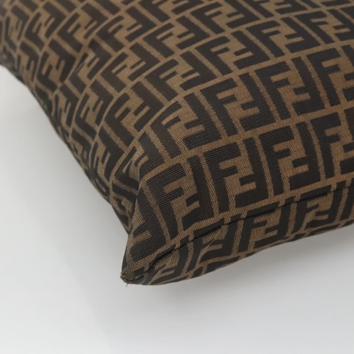 FENDI Zucca Canvas Shoulder Bag Black Brown Auth 126525