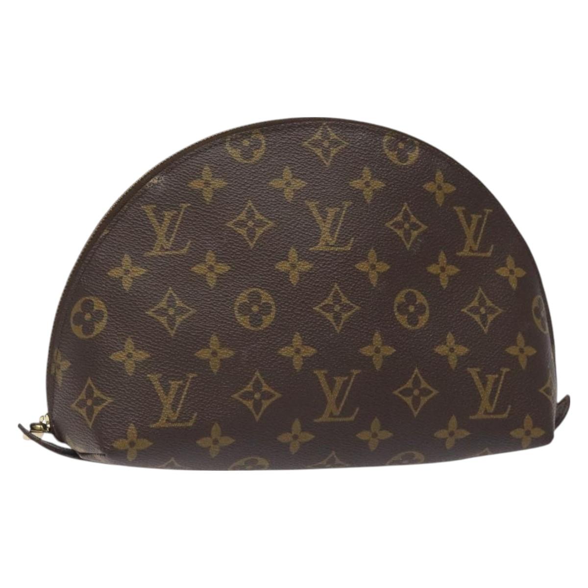 LOUIS VUITTON Monogram Trousse Demi Ronde Cosmetic Pouch M47520 LV Auth 126544