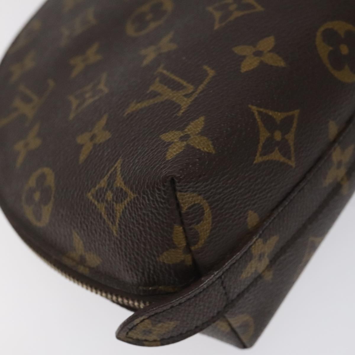 LOUIS VUITTON Monogram Trousse Demi Ronde Cosmetic Pouch M47520 LV Auth 126544