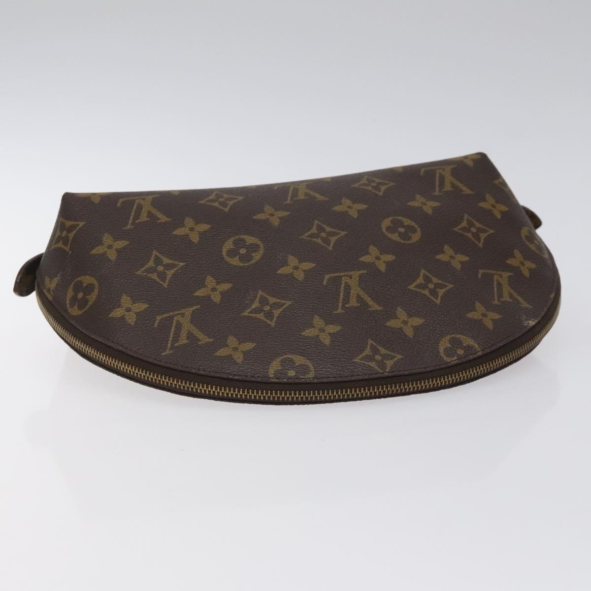 LOUIS VUITTON Monogram Trousse Demi Ronde Cosmetic Pouch M47520 LV Auth 126544
