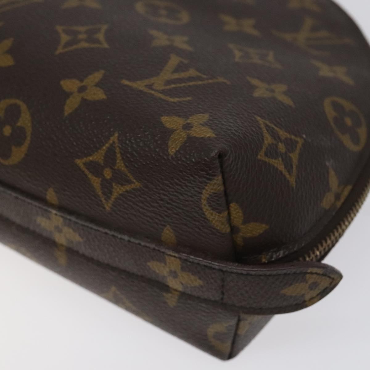 LOUIS VUITTON Monogram Trousse Demi Ronde Cosmetic Pouch M47520 LV Auth 126544