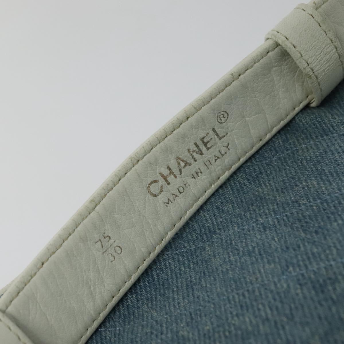 CHANEL Matelasse Waist Bag Denim Blue Gold CC Auth 126559