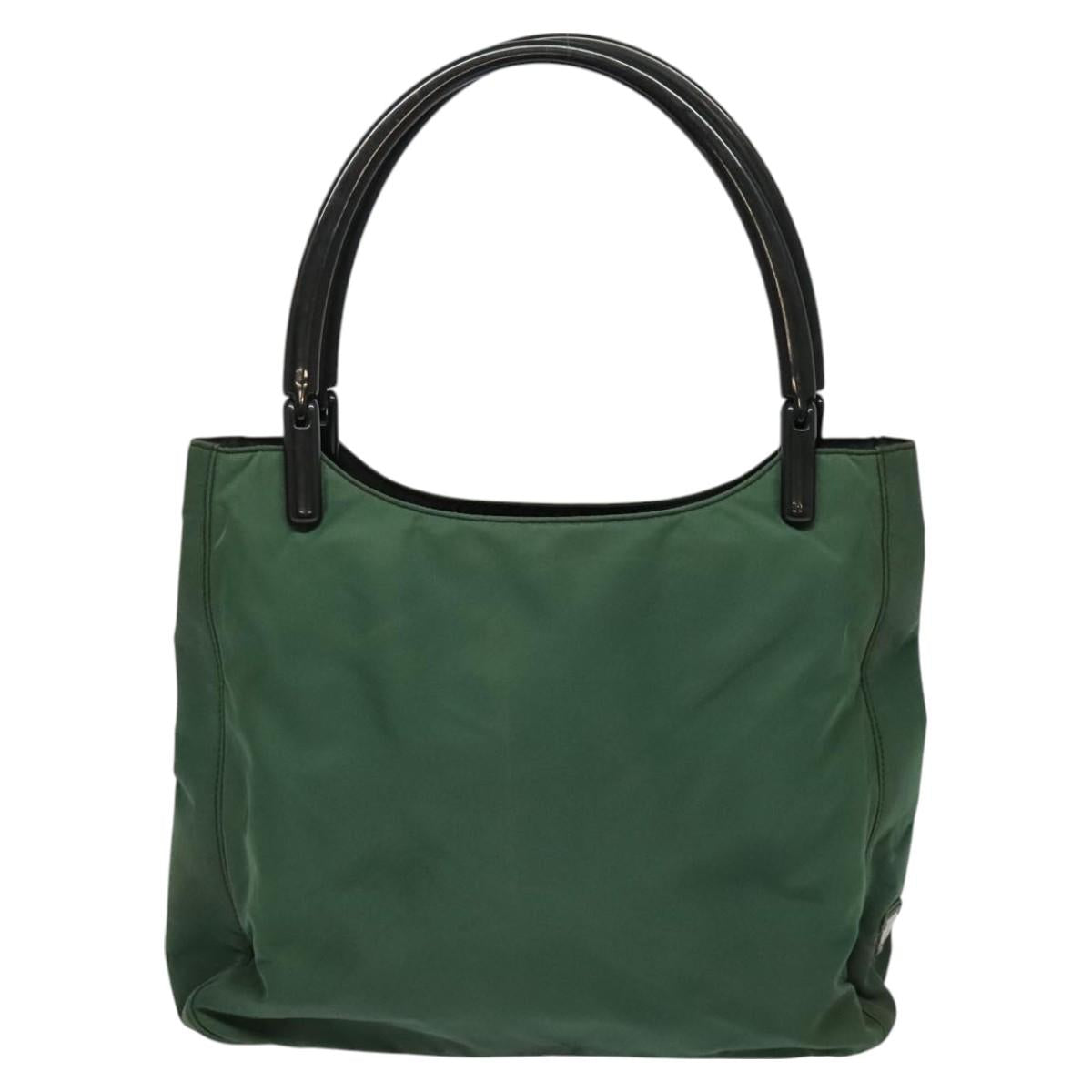 PRADA Shoulder Bag Nylon Plastic Green Silver Auth 126560