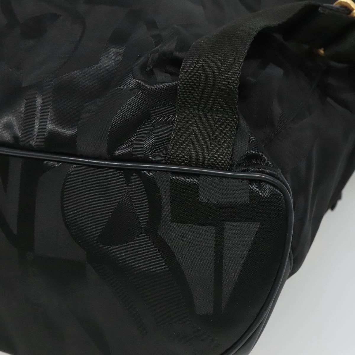 Salvatore Ferragamo Backpack Nylon Black Gold Auth 126564