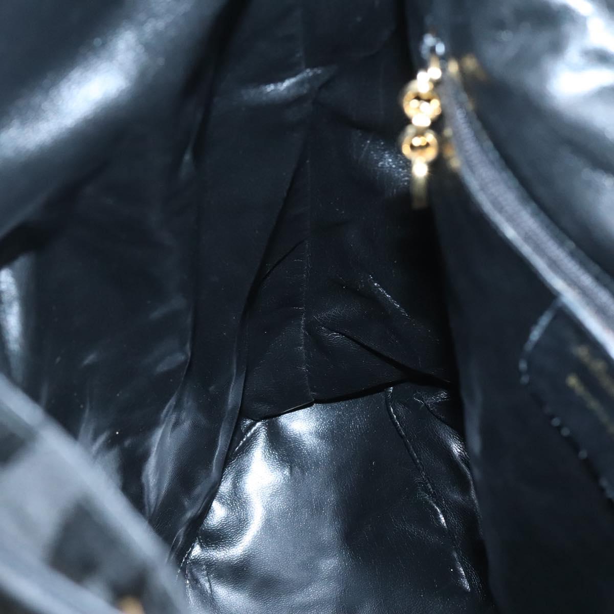 Salvatore Ferragamo Backpack Nylon Black Gold Auth 126564
