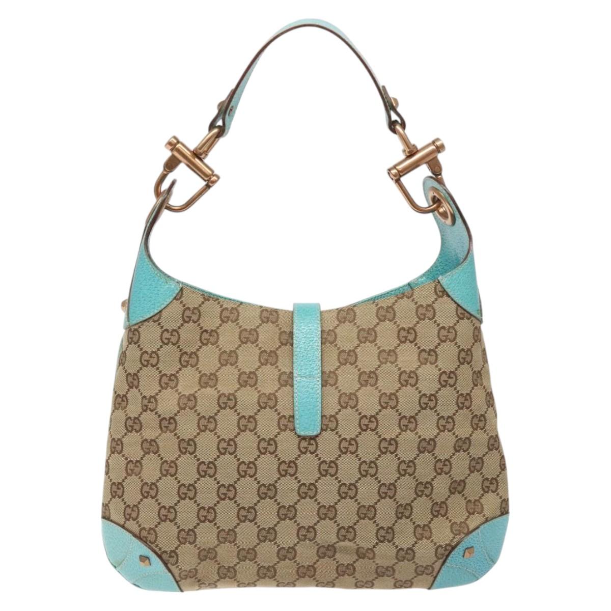 GUCCI Jackie GG Canvas Shoulder Bag Beige 120888 Auth 126565