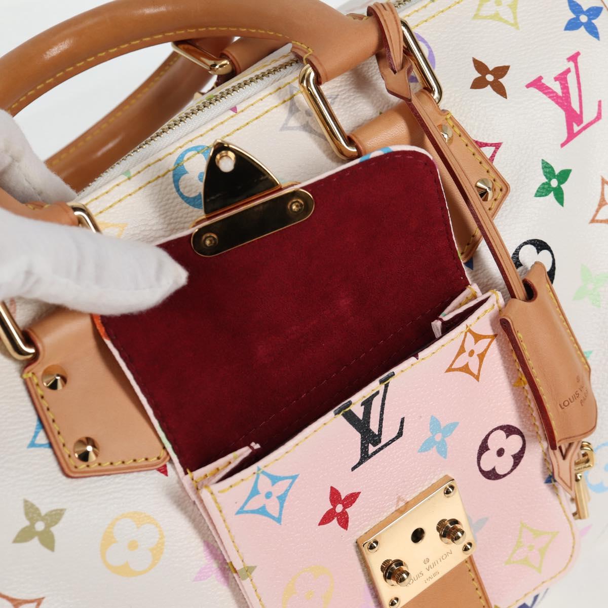 LOUIS VUITTON Monogram Multicolor Speedy 30 Hand Bag White M92643 Auth 126568V