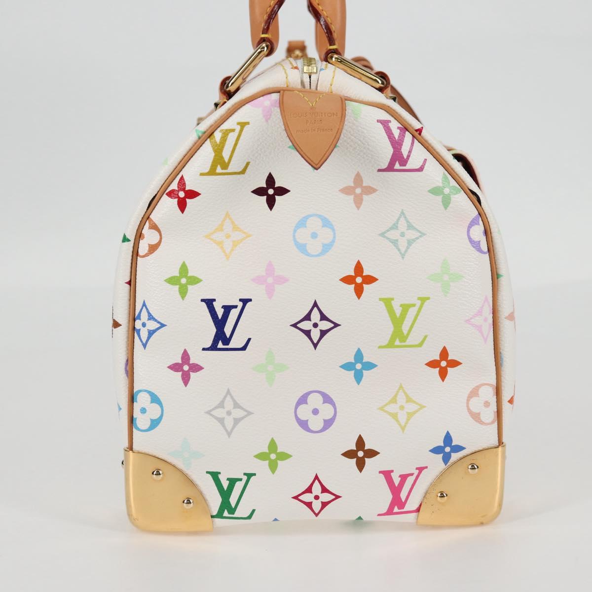 LOUIS VUITTON Monogram Multicolor Speedy 30 Hand Bag White M92643 Auth 126568V