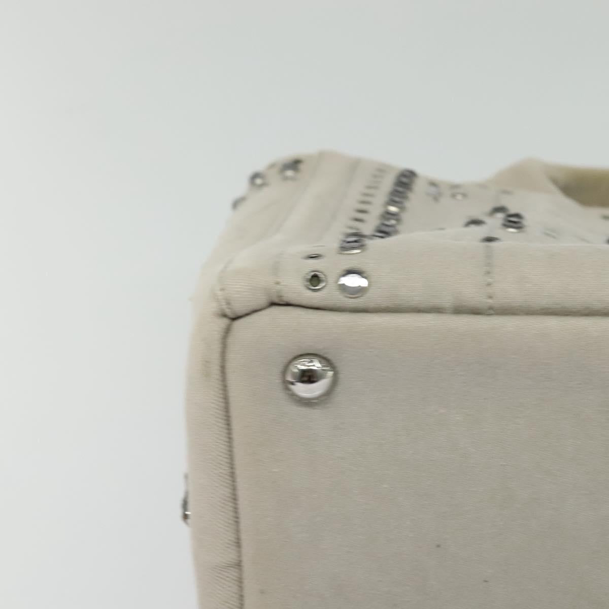 PRADA Bijoux Canapa PM Hand Bag Canvas 2way Gray Auth 126588