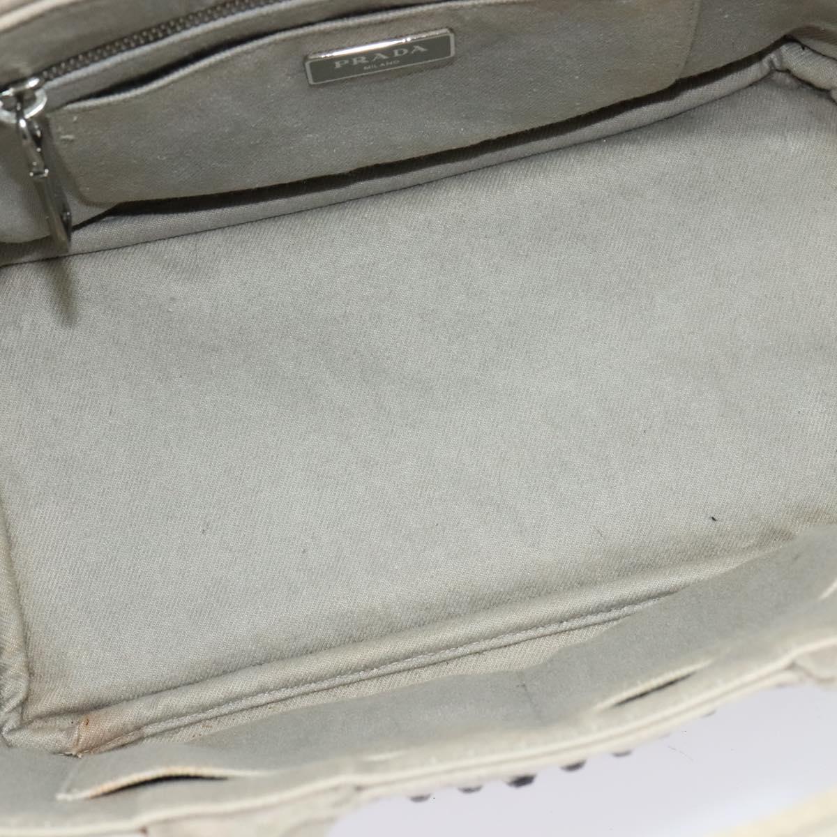PRADA Bijoux Canapa PM Hand Bag Canvas 2way Gray Auth 126588