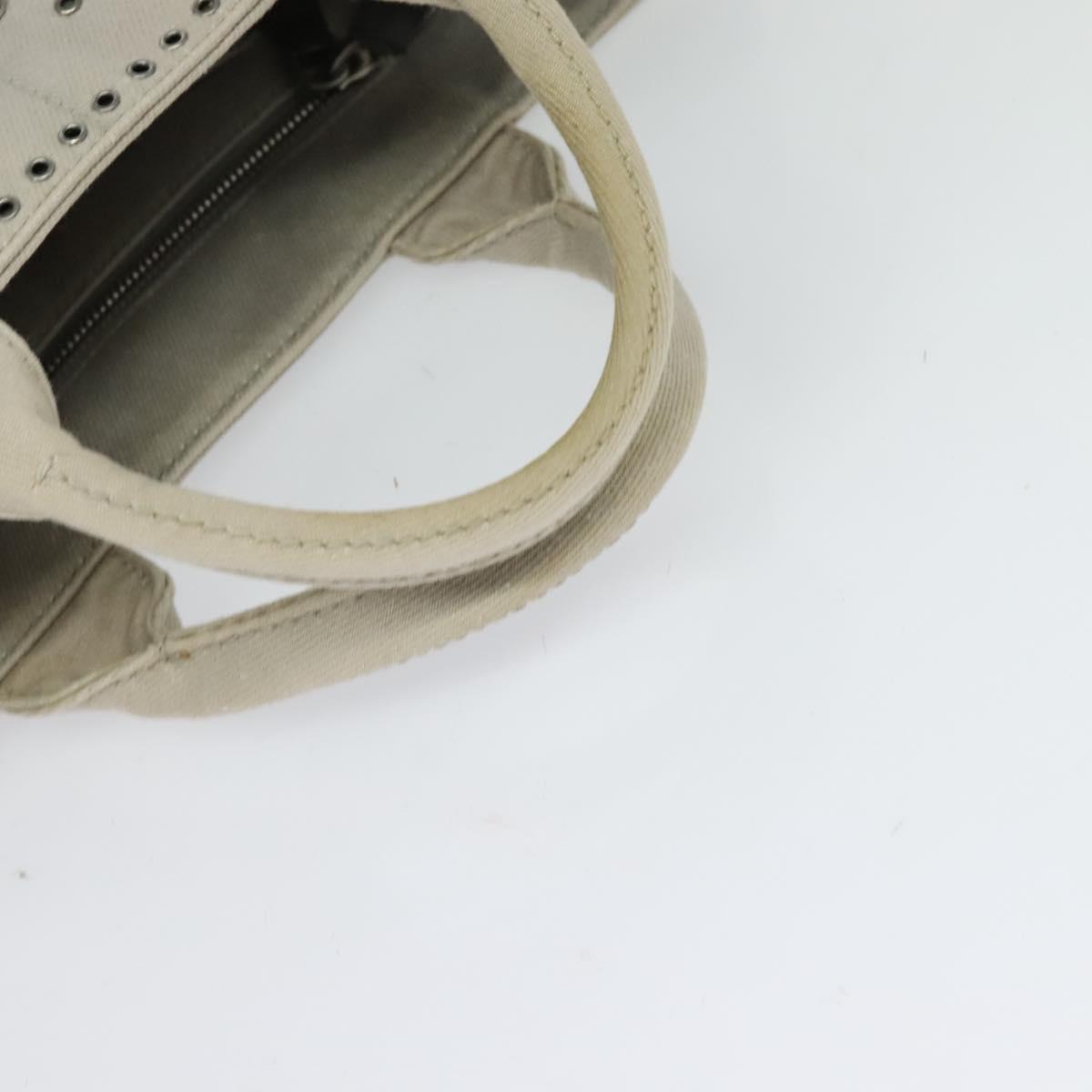 PRADA Bijoux Canapa PM Hand Bag Canvas 2way Gray Auth 126588